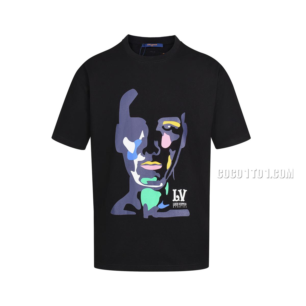 Louis Vuitton Trendy New Portrait Cotton Printed Short Sleeve T-shirt NLOUIS VUITTON42307