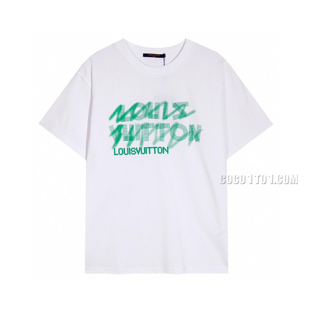 Louis Vuitton 20 Graffiti Alphabet Print Round Neck Couple Short Sleeve T-shirt NLOUIS VUITTON42307