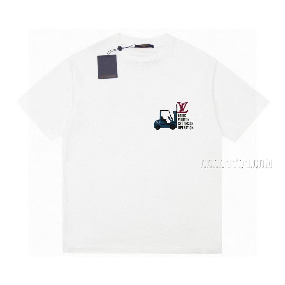 Louis Vuitton Limited Edition Excavator Forklift Mini Logo Short Sleeve T-shirt NLOUIS VUITTON42307
