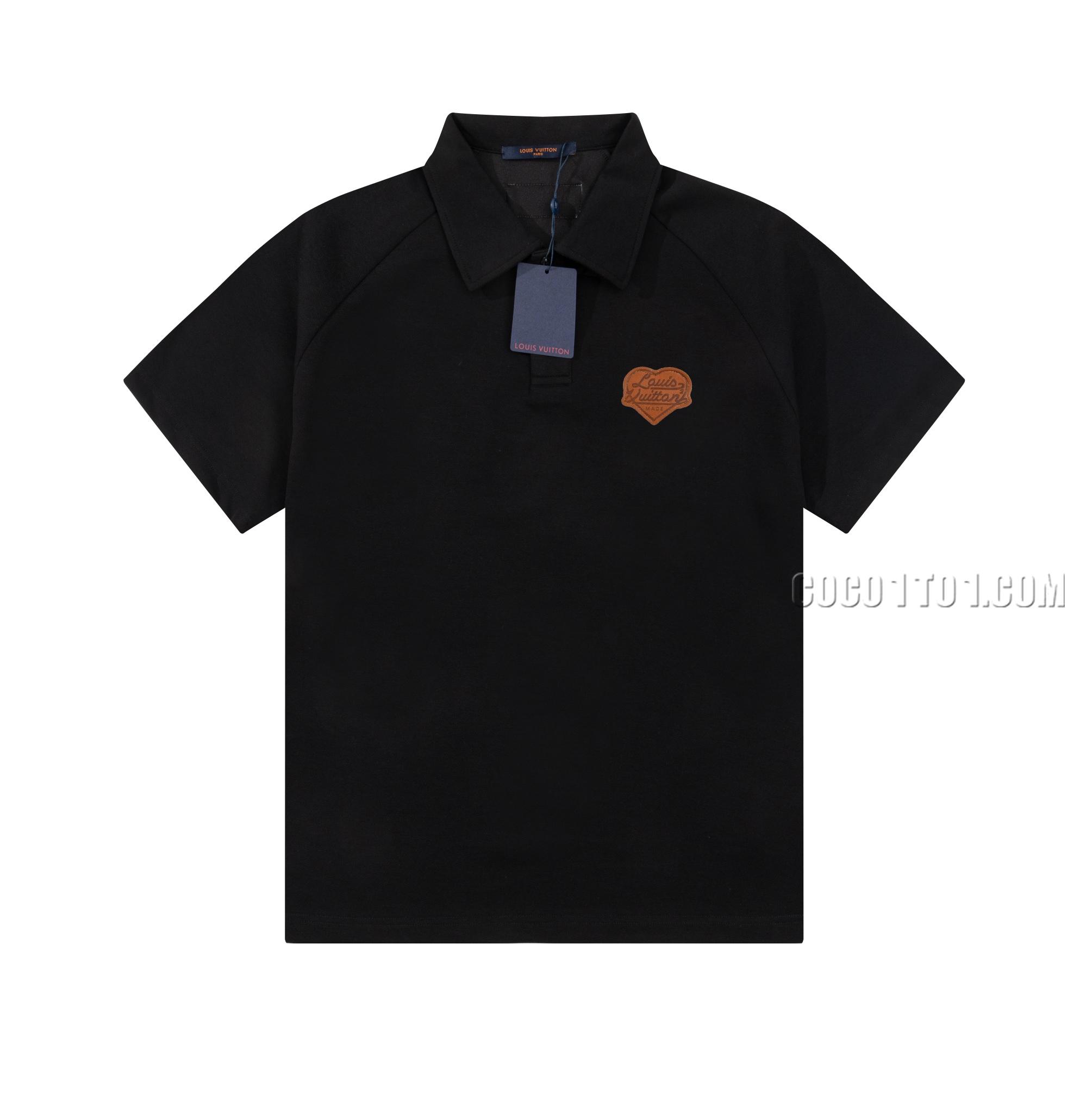 Louis Vuitton Spring New Badge Heart Logo Alphabet Polo Shirt T-shirt NLOUIS VUITTON42307
