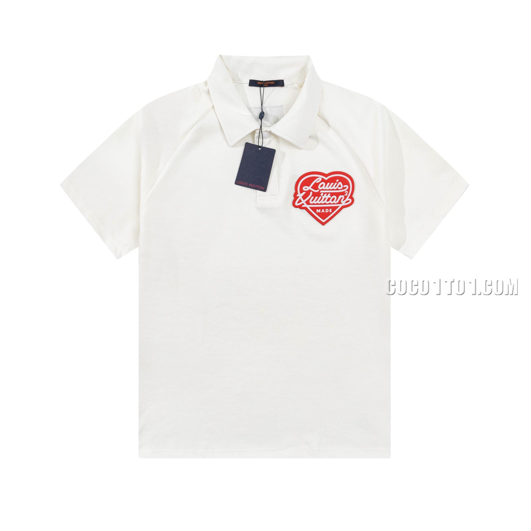 Louis Vuitton Spring New Badge MADE Red Heart Alphabet Polo Shirt T-shirt NLOUIS VUITTON42307