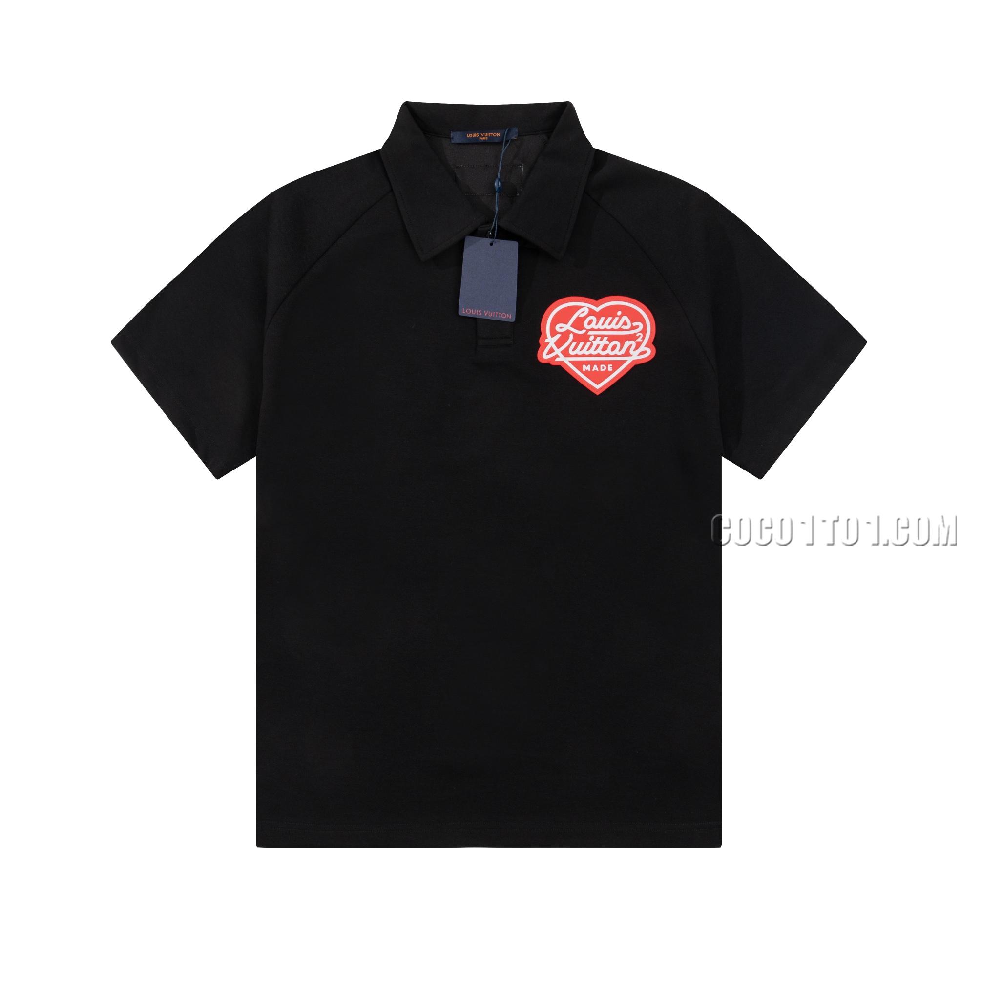 Louis Vuitton Spring New Badge MADE Red Heart Alphabet Polo Shirt T-shirt NLOUIS VUITTON42307