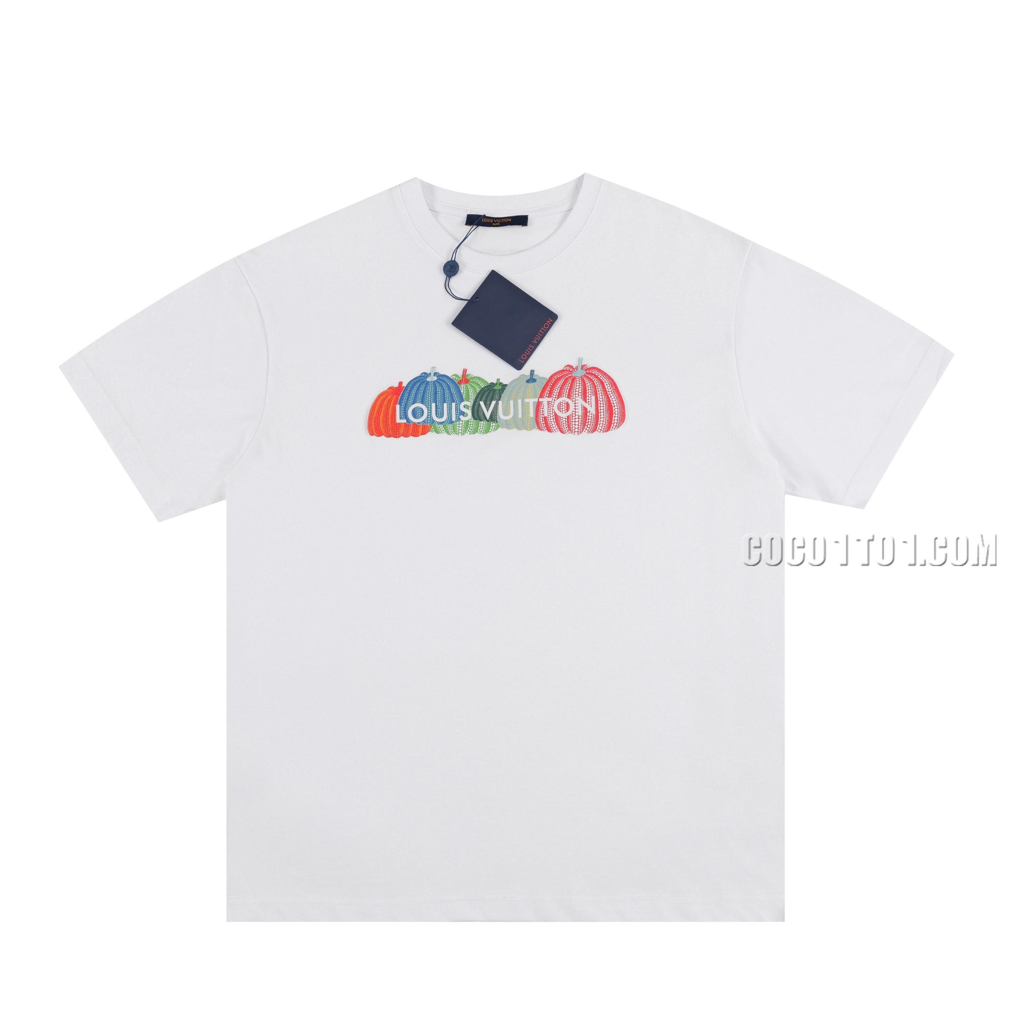 Louis Vuitton new rainbow pumpkin print round neck short-sleeved T-shirt NLOUIS VUITTON42307