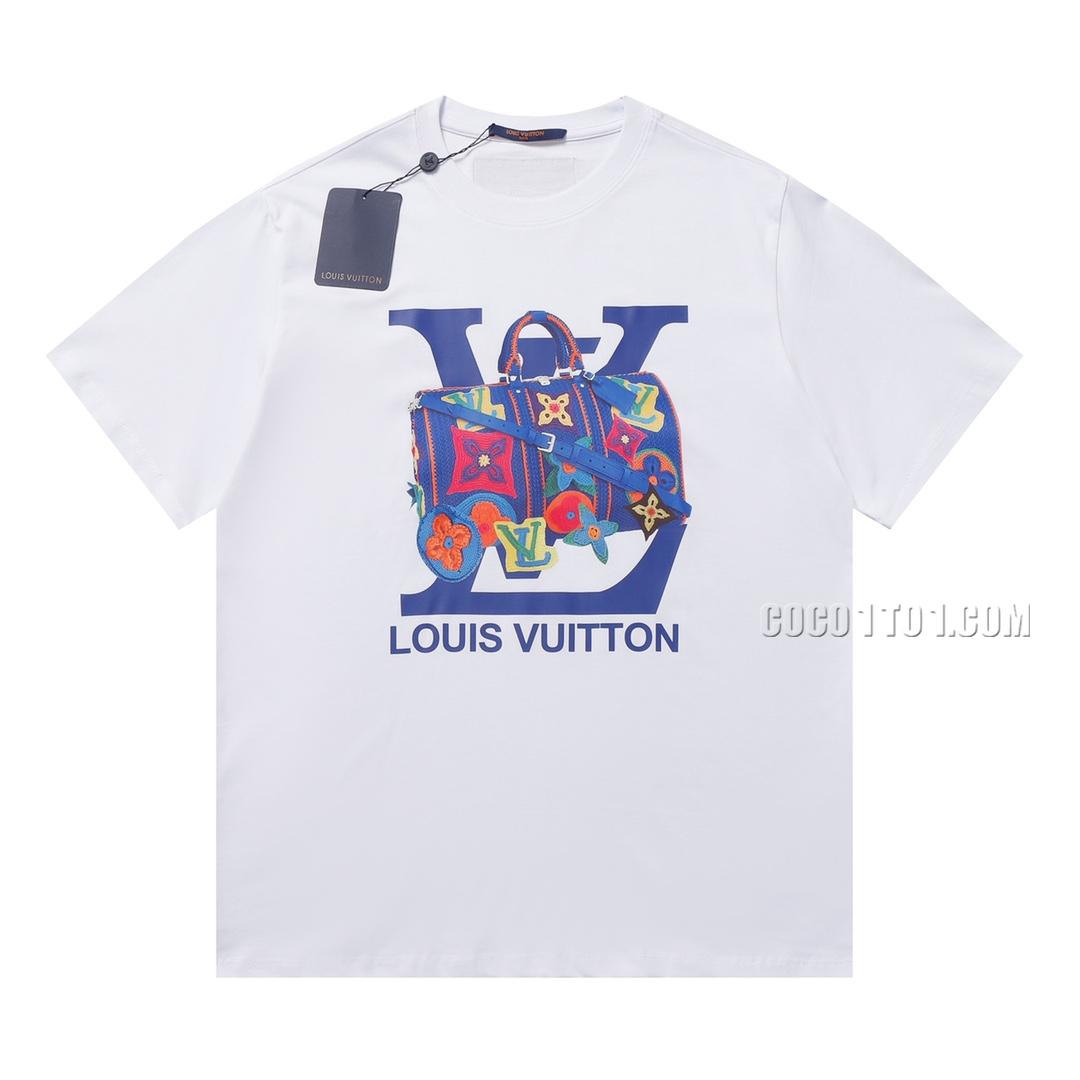 Louis Vuitton Kusama Yayoi backpack print round neck short-sleeved T-shirt NLOUIS VUITTON42307