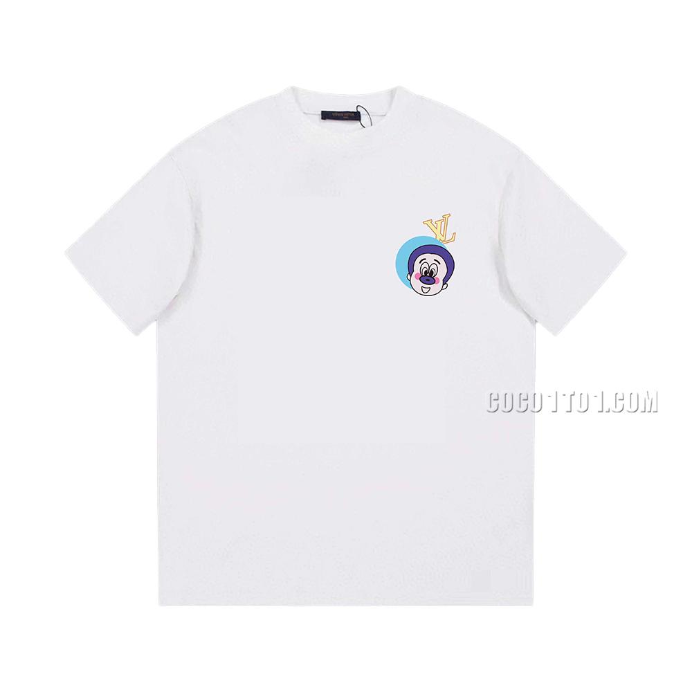 Louis Vuitton runway limited edition new Mickey portrait print classic round neck short-sleeved T-shirt NLOUIS VUITTON42307