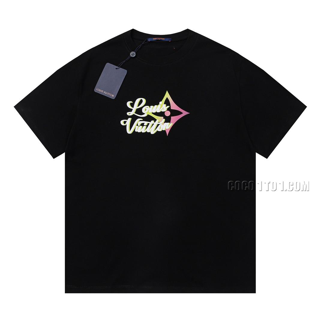 Louis Vuitton multicolor dart pattern print round neck short-sleeved T-shirt NLOUIS VUITTON42307