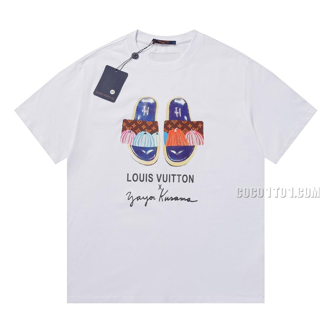 Louis Vuitton new pumpkin slipper print round neck short-sleeved T-shirt NLOUIS VUITTON42307