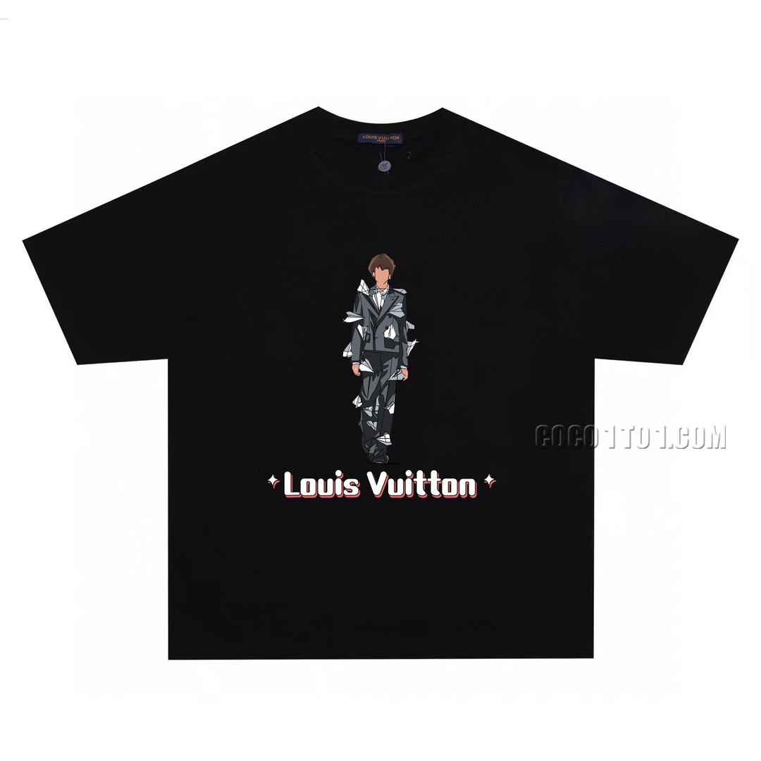 Louis Vuitton new model runway round neck short-sleeved T-shirt NLOUIS VUITTON42307