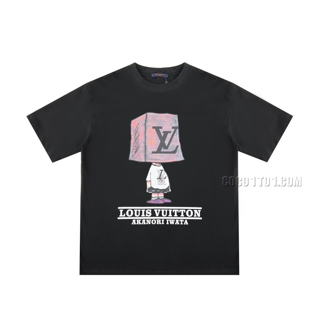 Louis Vuitton square figure graffiti round neck short-sleeved T-shirt NLOUIS VUITTON42307