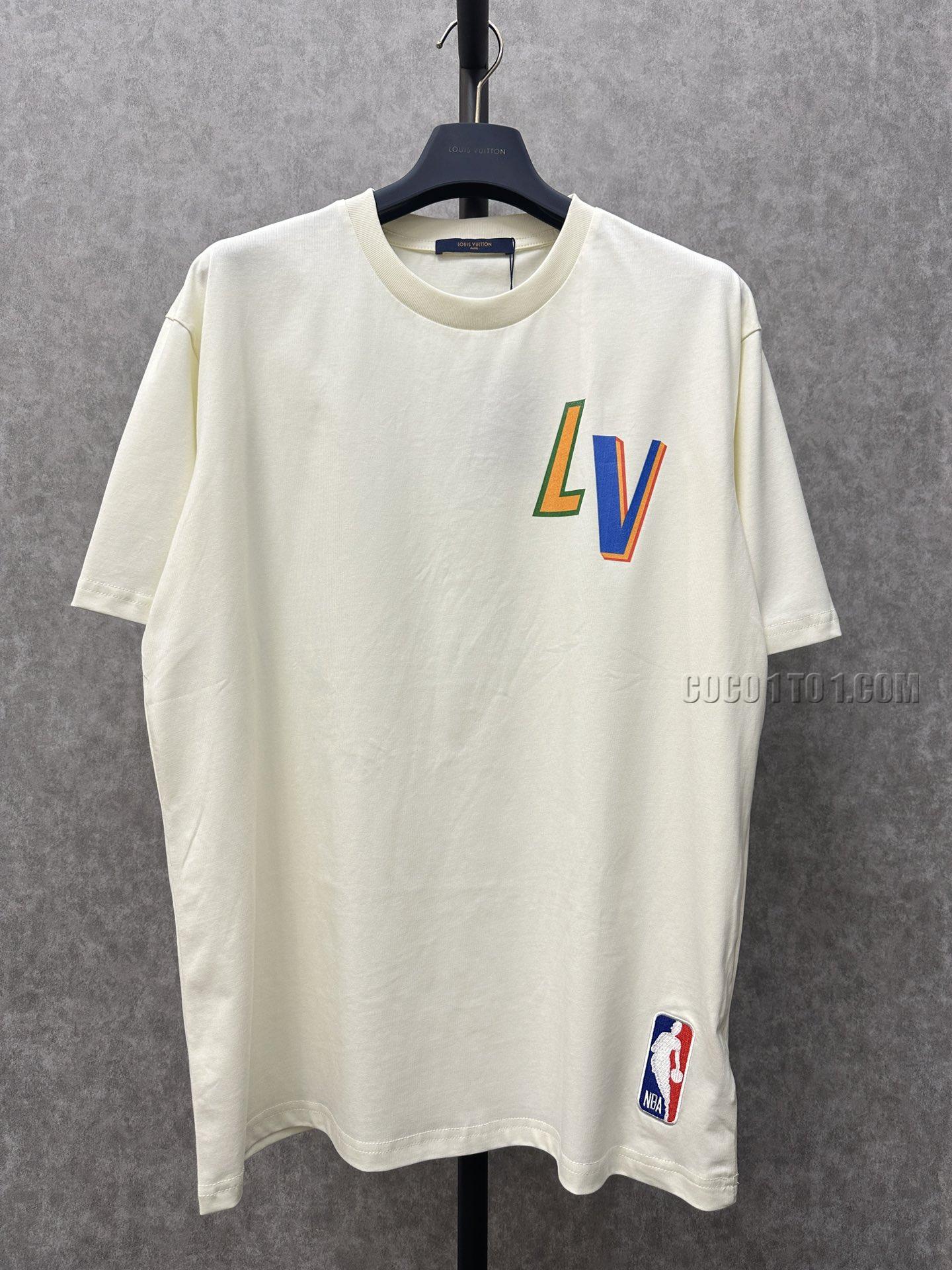 Louis Vuitton NBA collaboration multicolor letter print short-sleeved T-shirt NLOUIS VUITTON42307