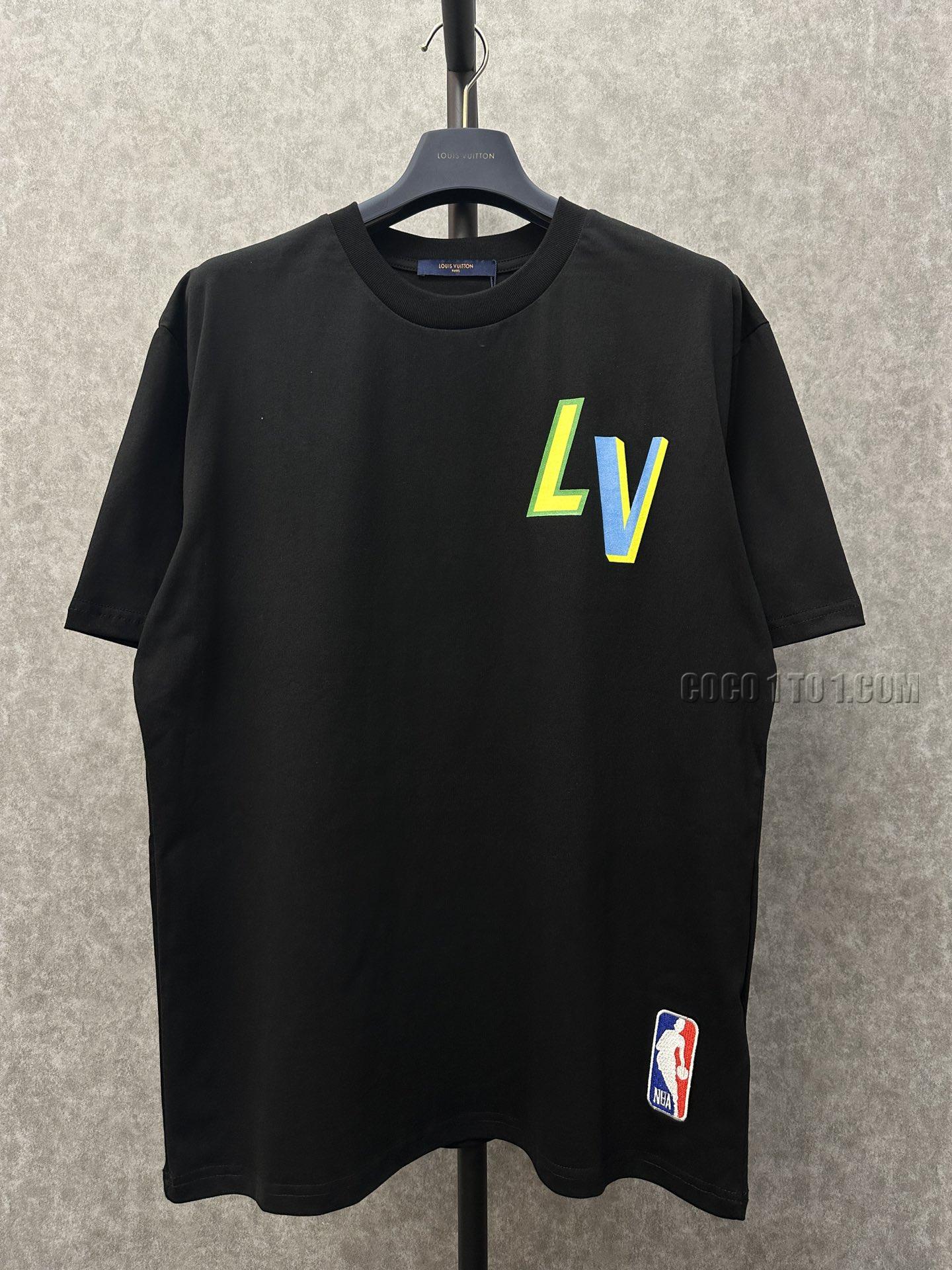 Louis Vuitton NBA collaboration multicolor letter print short-sleeved T-shirt NLOUIS VUITTON42307