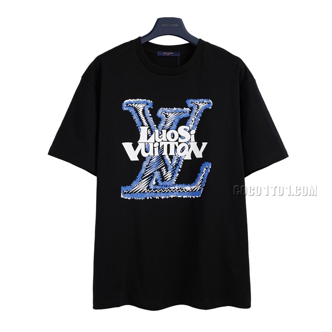 Louis Vuitton hollow line letter logo print short-sleeved T-shirt NLOUIS VUITTON42307