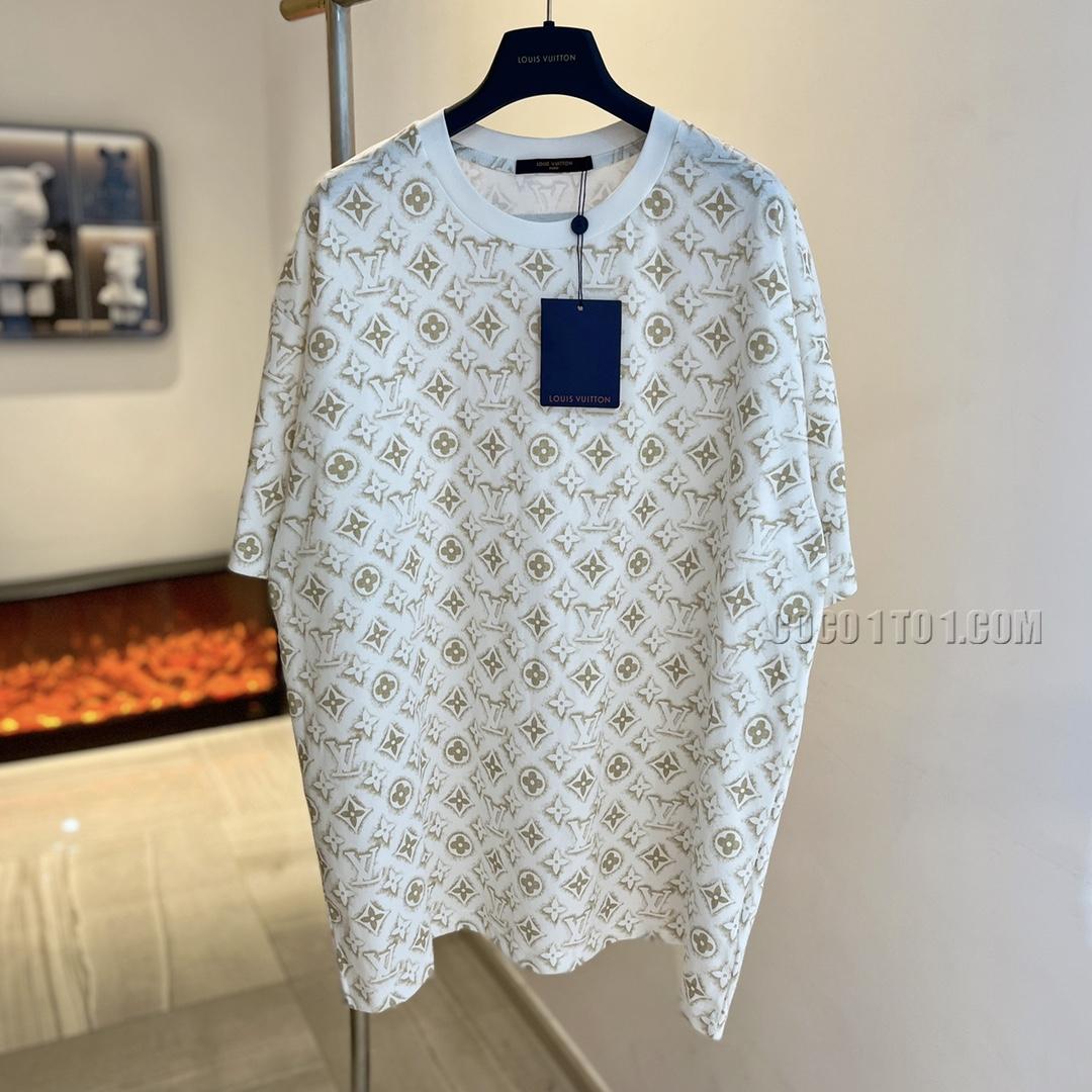 Louis Vuitton latest full-print Monogram logo letter short-sleeved T-shirt NLOUIS VUITTON42307