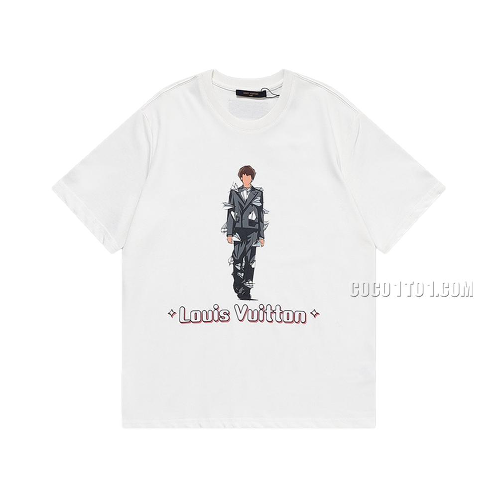 Louis Vuitton new model runway round neck short-sleeved T-shirt NLOUIS VUITTON42307