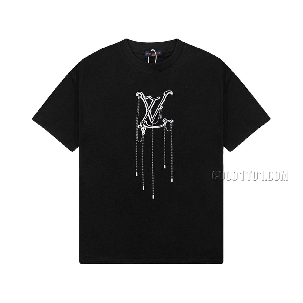 Louis Vuitton Logo Pendant Embroidered Short Sleeve T-shirt NLOUIS VUITTON42307