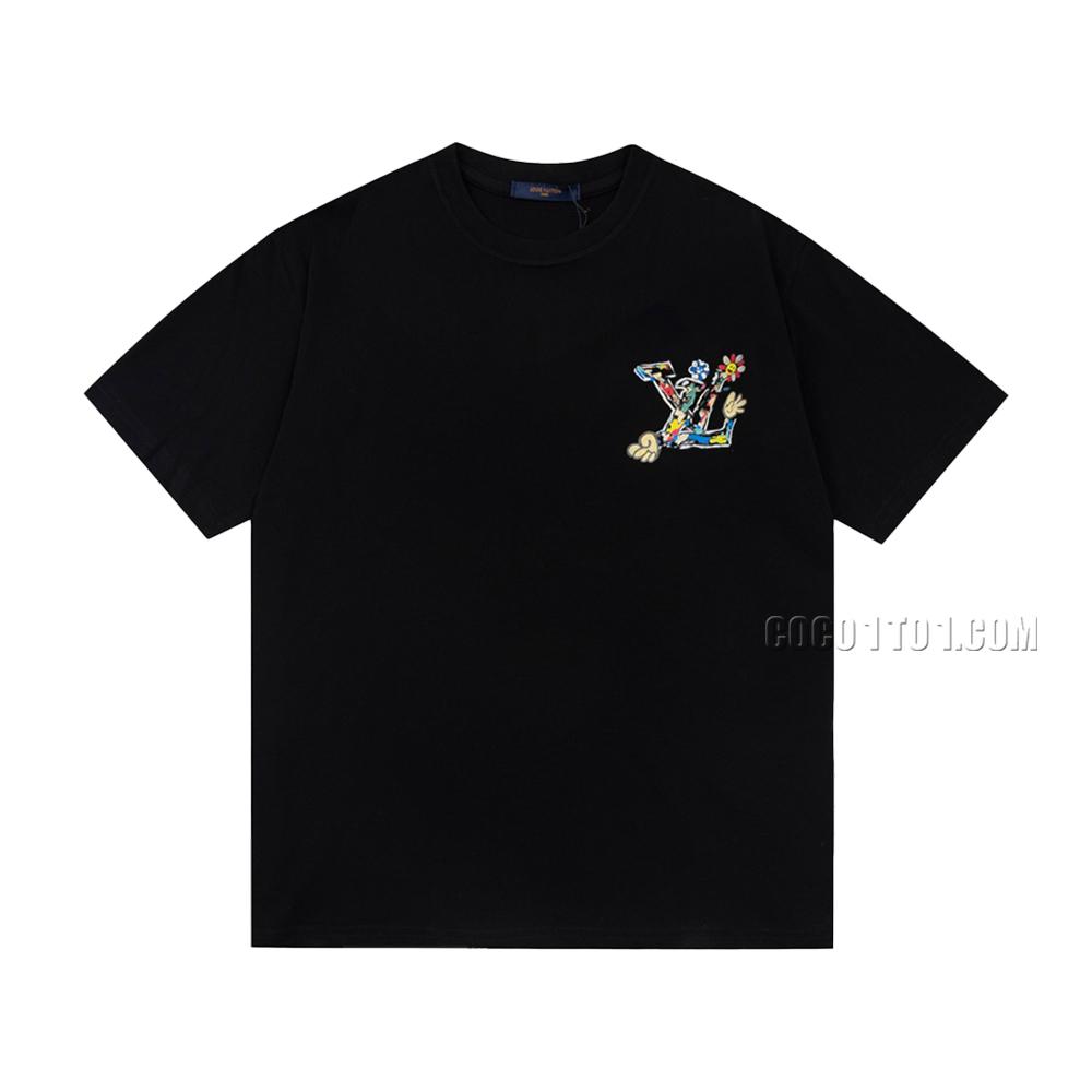 Louis Vuitton Sunflower Oil Painting Graffiti Logo Spring/Summer New Cartoon Anime Print Fashion Casual Short-Sleeve T-shirt NLOUIS VUITTON42307