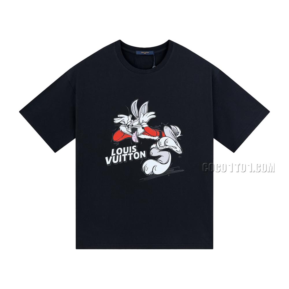 Louis Vuitton Bunny Parrot Logo Spring/Summer New Cartoon Anime Print Fashion Casual Short-Sleeve T-shirt NLOUIS VUITTON42307