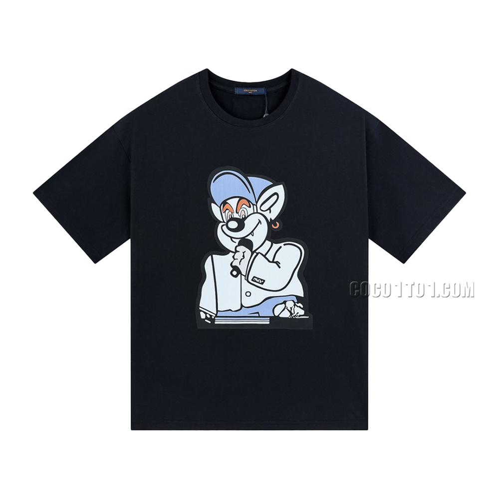 Louis Vuitton Bear Logo Spring/Summer New Cartoon Anime Print Fashion Casual Short-Sleeve T-shirt NLOUIS VUITTON42307
