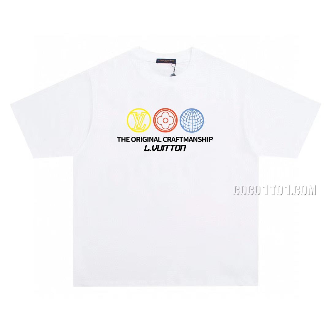 Louis Vuitton Tricolor Circle Logo Print Round Neck Short Sleeve T-shirt NLOUIS VUITTON42307
