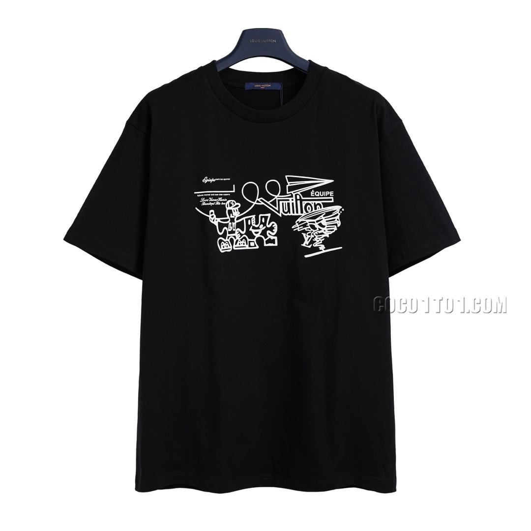 Louis Vuitton Louis Vuitton Louvre Limited Edition Hopscotch Fun Pattern Print Short Sleeve T-shirt NLOUIS VUITTON42307