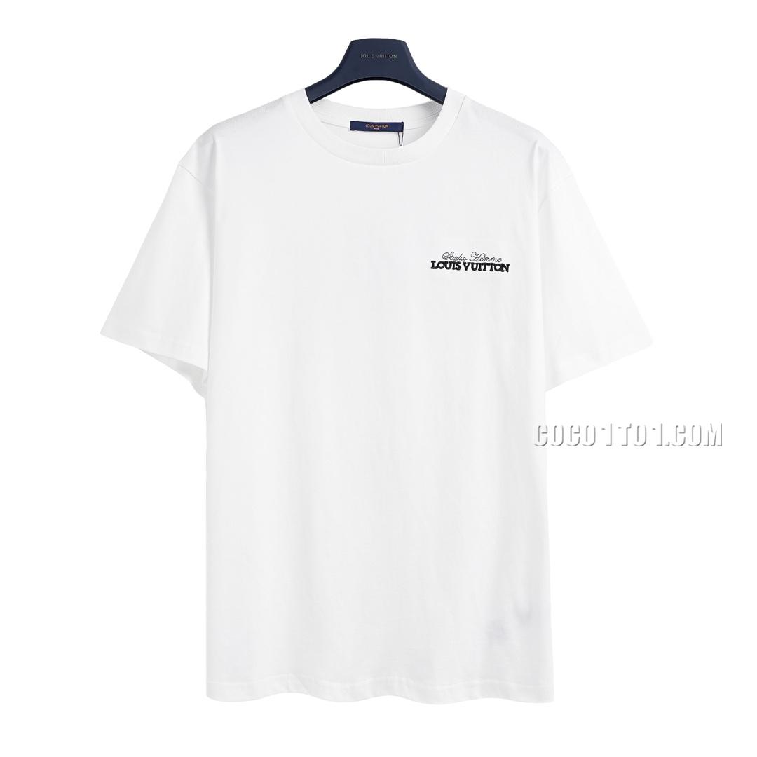 Louis Vuitton Louis Vuitton Sunflower Letter Patch Embroidery Short Sleeve T-shirt NLOUIS VUITTON42307