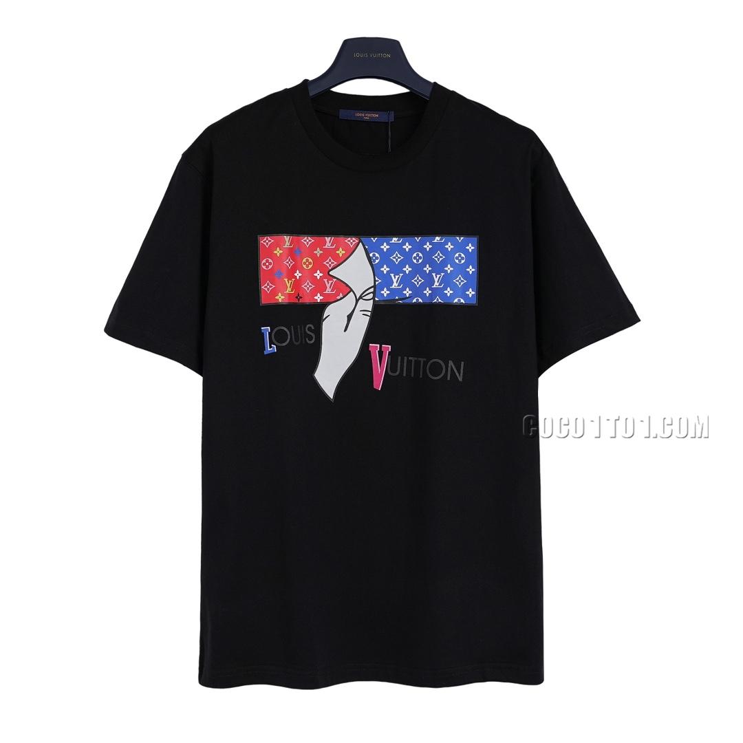 Louis VuittonLouis Vuitton Red and Blue Magic Hand Short Sleeve T-shirt NLOUIS VUITTON42307
