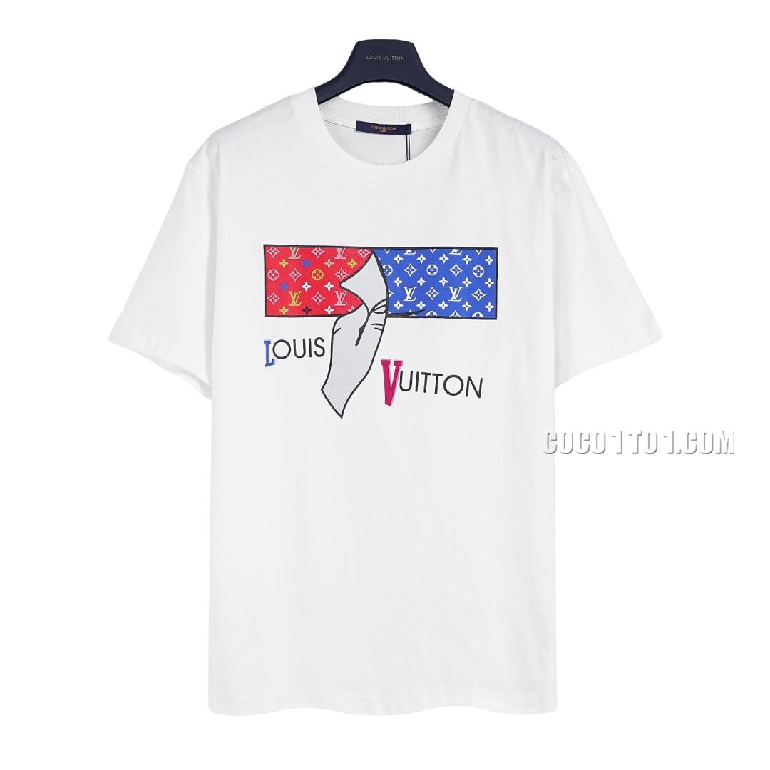 Louis VuittonLouis Vuitton Red and Blue Magic Hand Short Sleeve T-shirt NLOUIS VUITTON42307