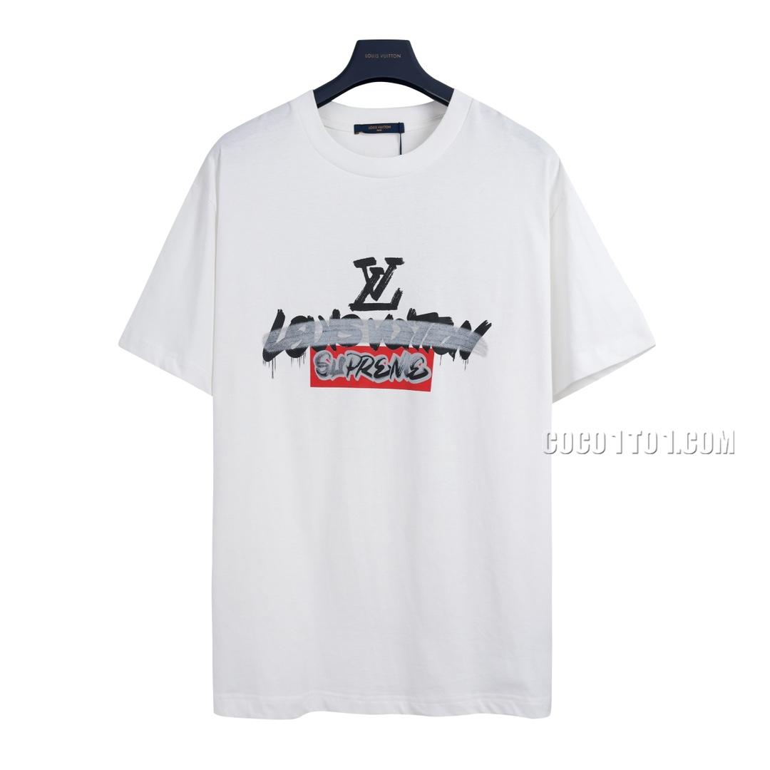 Louis Vuitton*Louis Vuitton xSup Collaboration Graffiti Letter Short Sleeve T-shirt NLOUIS VUITTON42307