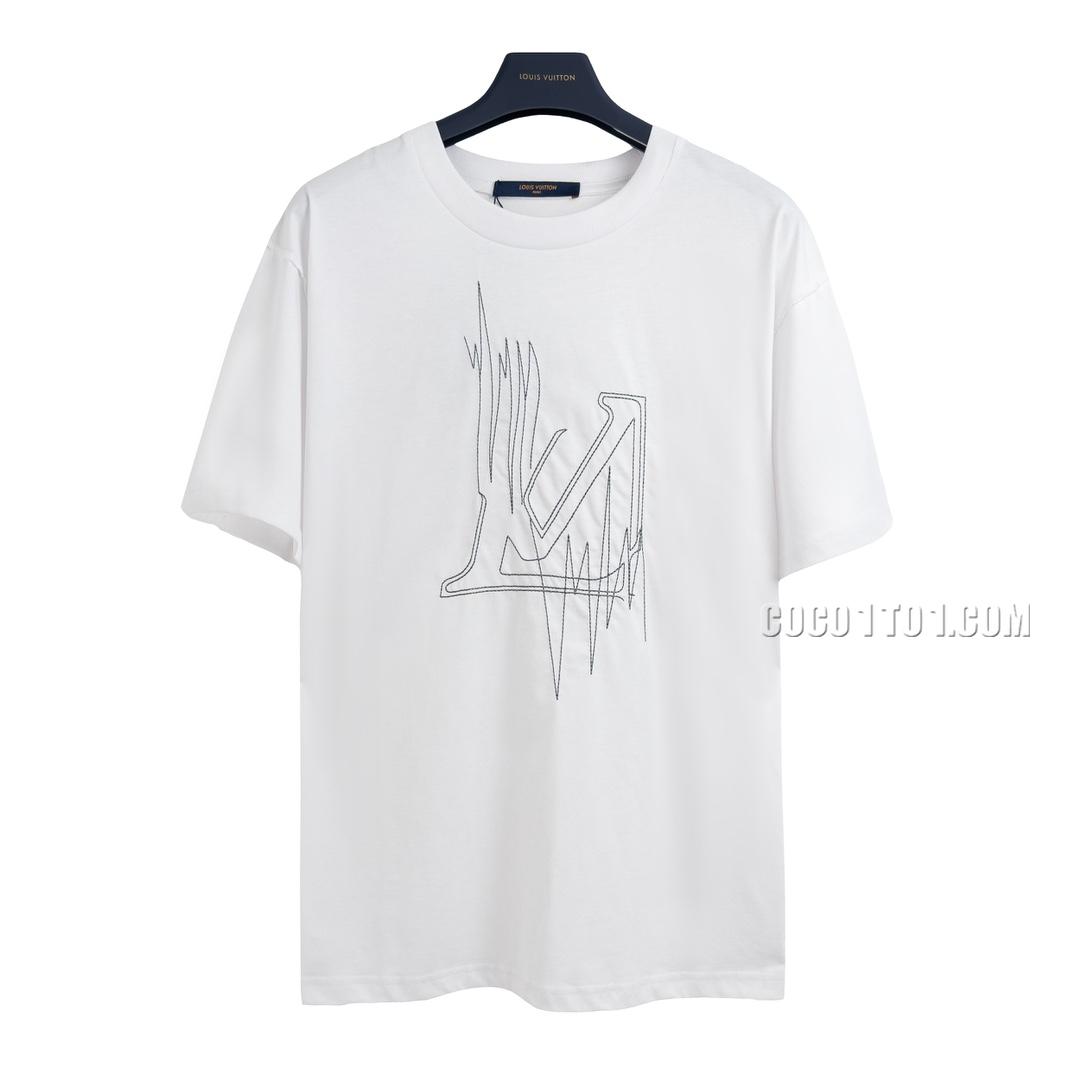 Louis Vuitton*Louis Vuitton Line Chart Embroidery Short Sleeve T-shirt NLOUIS VUITTON42307