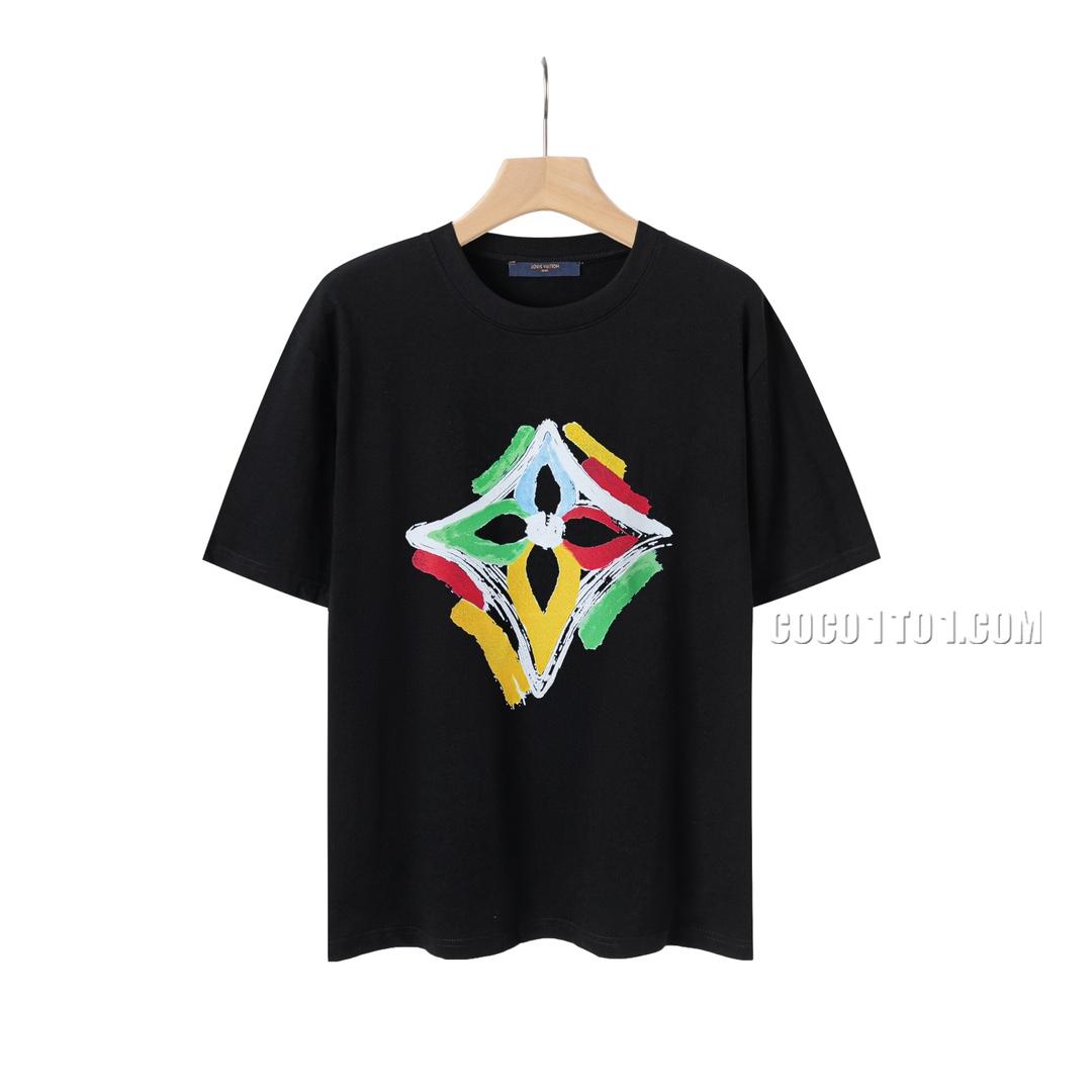 Louis Vuitton New Astronaut Black and White Print Unisex Cotton Short-Sleeve T-shirt NLOUIS VUITTON42307