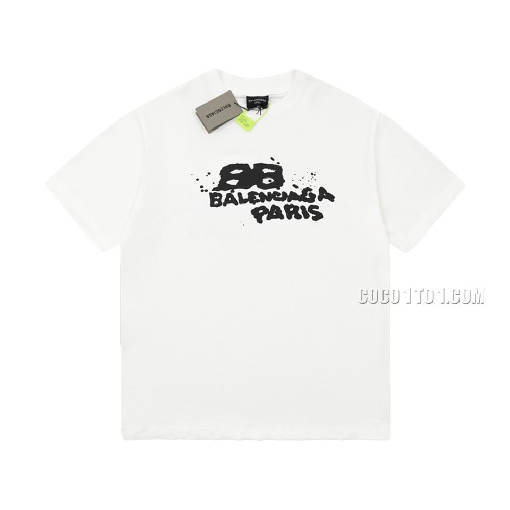 Louis Vuitton Letter Logo Ink Print Round Neck Short-Sleeve T-shirt NLOUIS VUITTON42307
