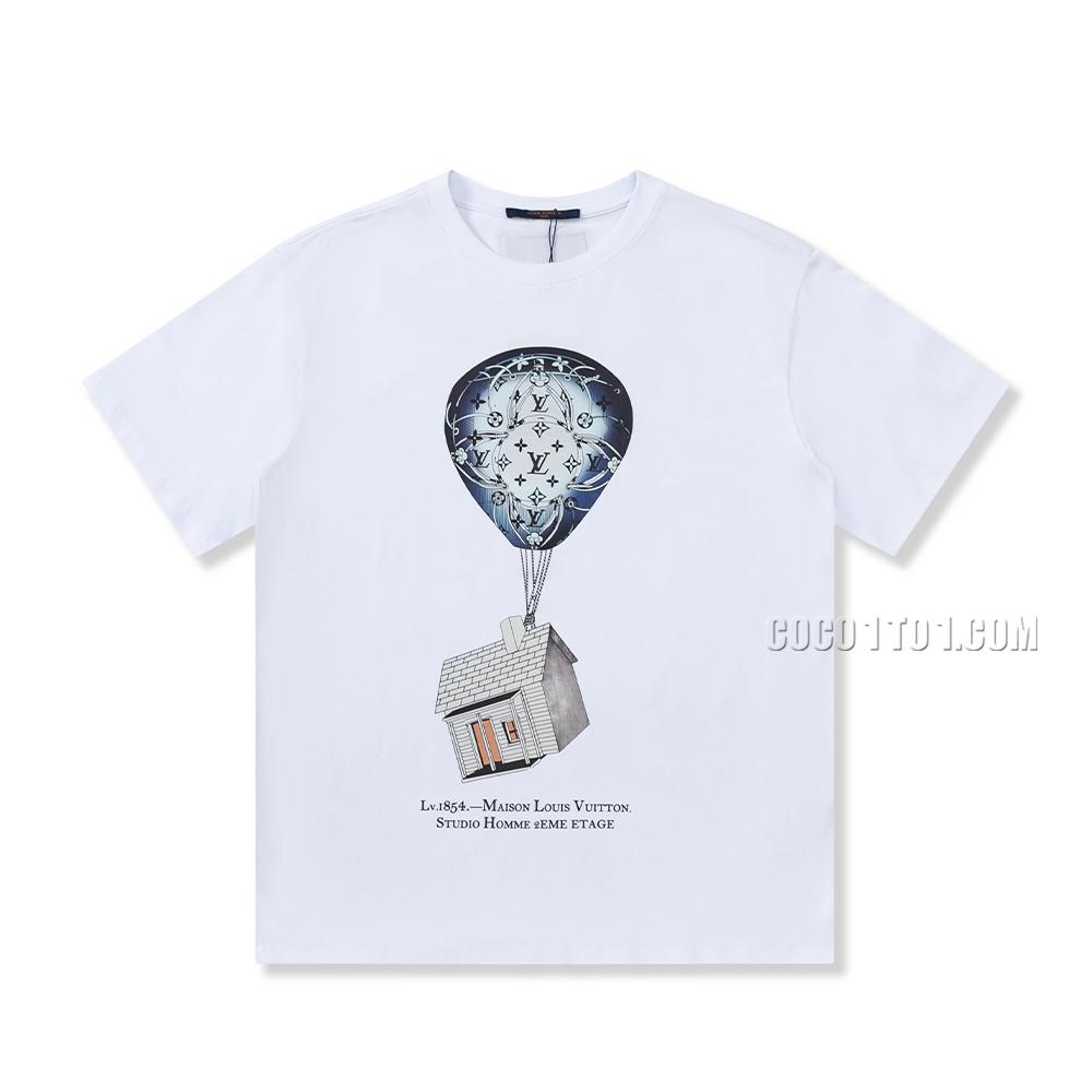 Louis Vuitton Hot Air Balloon House Print Short-Sleeve T-shirt NLOUIS VUITTON42307