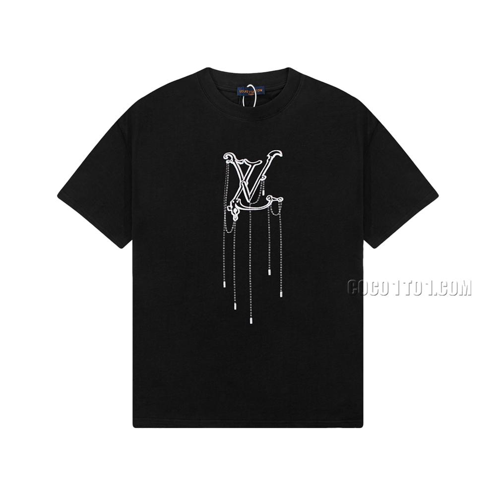 Louis Vuitton Logo Pendant Embroidered Short Sleeve T-shirt NLOUIS VUITTON42307