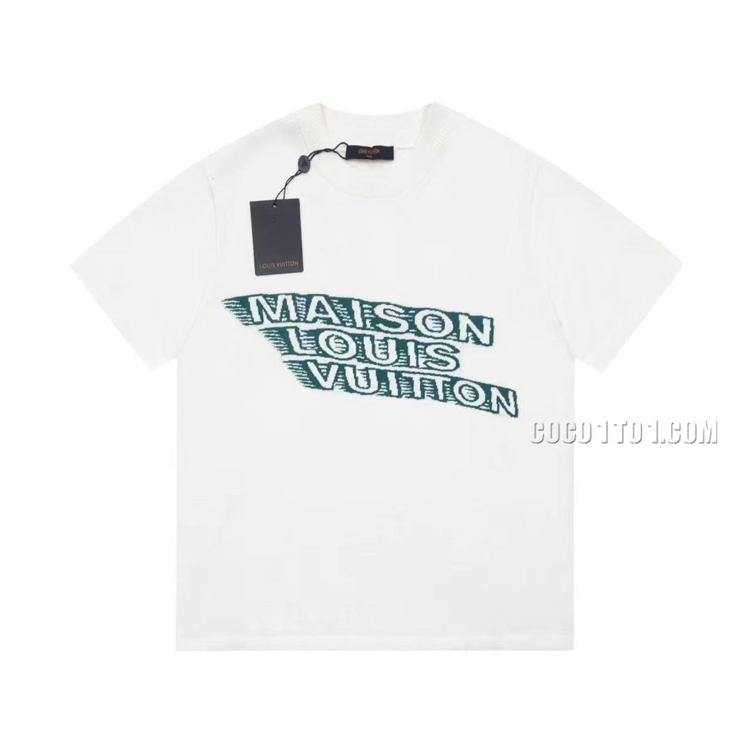 Louis Vuitton New Slanted Letter Couples Casual Short Sleeve T-shirt NLOUIS VUITTON42307