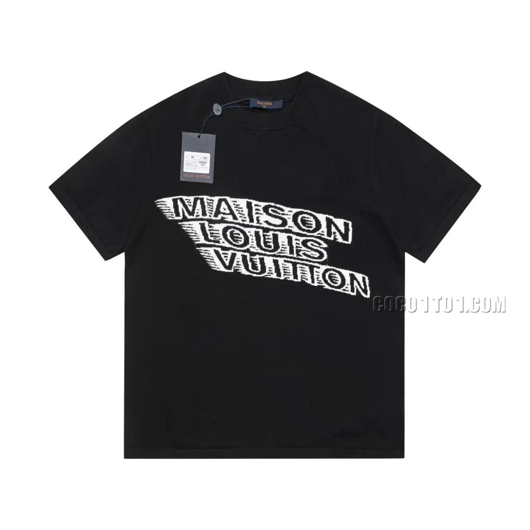 Louis Vuitton New Slanted Letter Couples Casual Short Sleeve T-shirt NLOUIS VUITTON42307