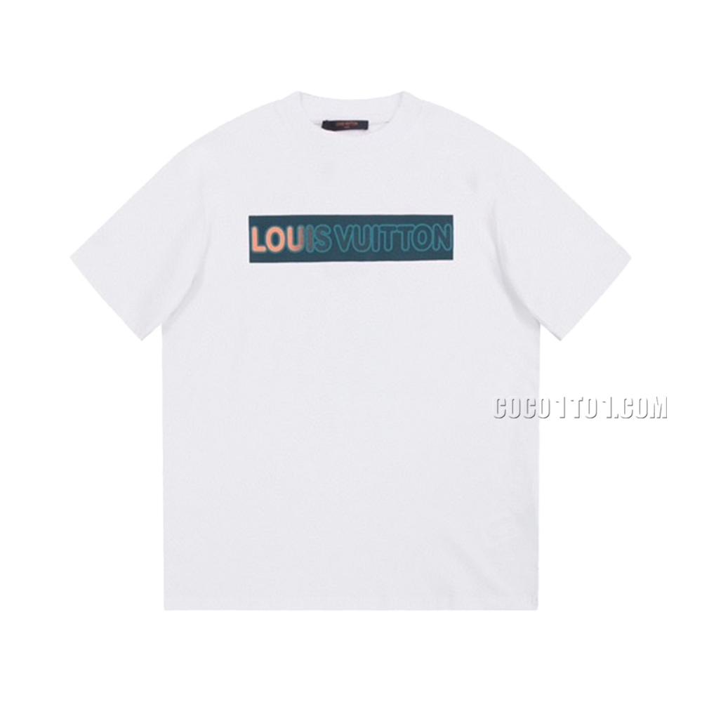 Louis Vuitton Colorful 3D Letter Logo Printed Short Sleeve T-shirt NLOUIS VUITTON42307