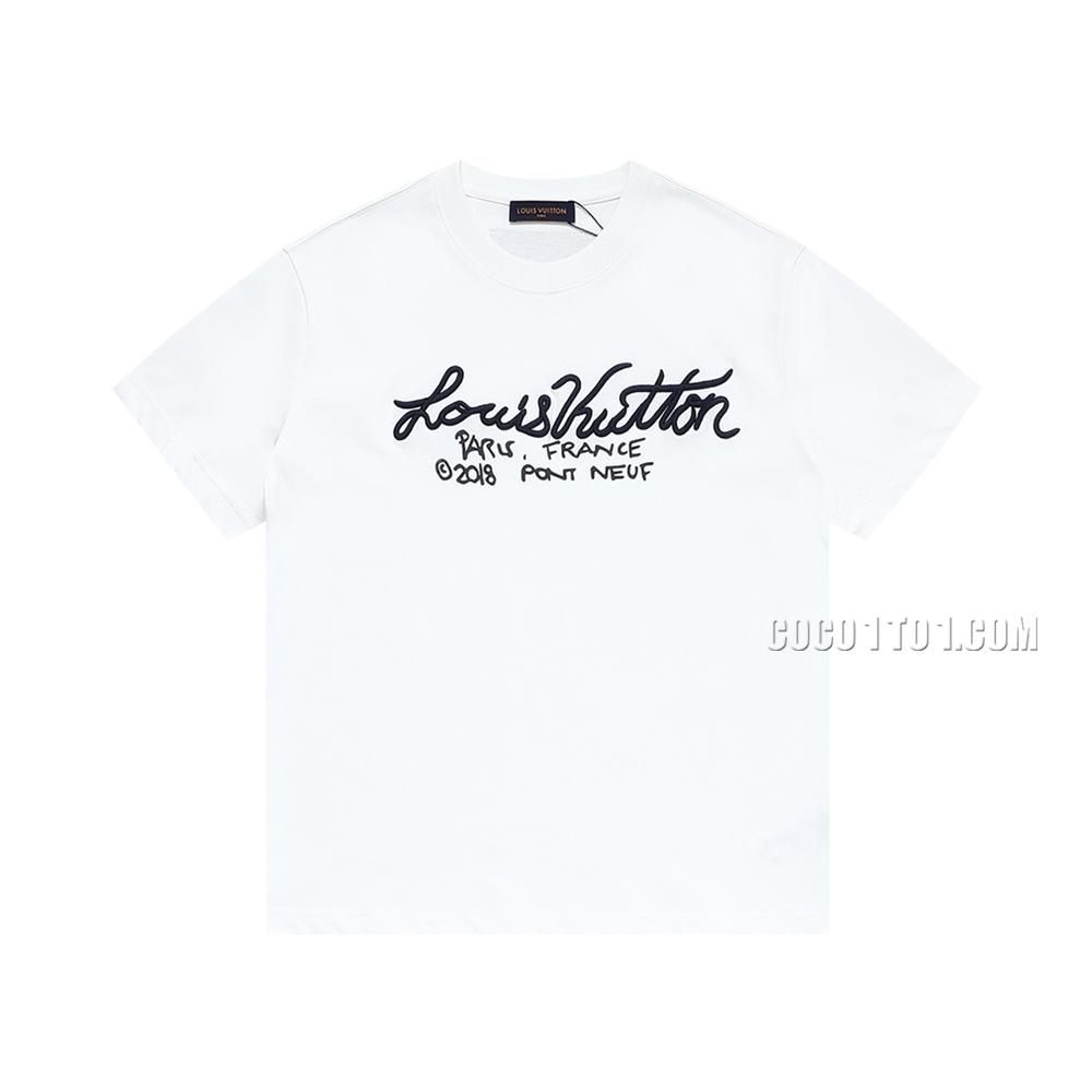 Louis Vuitton Signature Embroidered Logo Short Sleeve T-shirt NLOUIS VUITTON42307