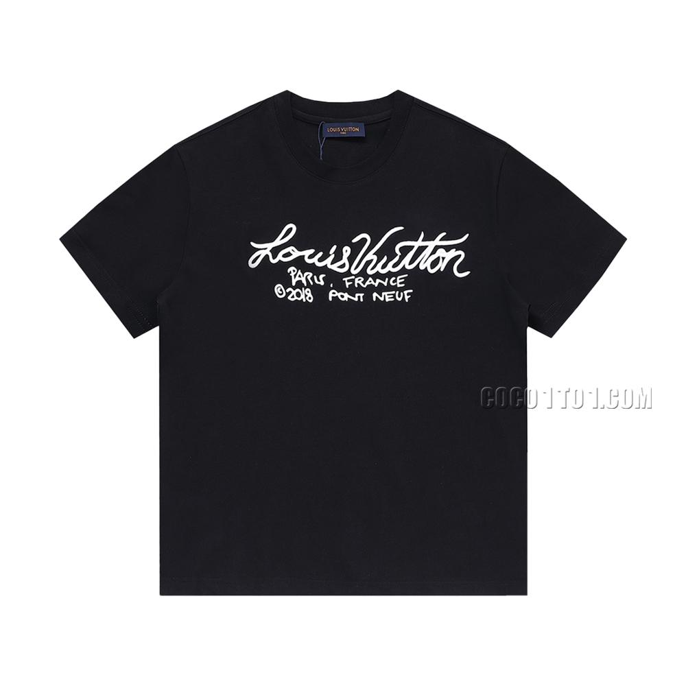 Louis Vuitton Signature Embroidered Logo Short Sleeve T-shirt NLOUIS VUITTON42307
