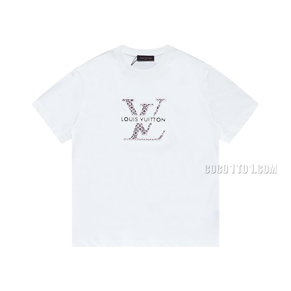 Louis Vuitton Colorful Letter Monogram Printed Short Sleeve T-shirt NLOUIS VUITTON42307