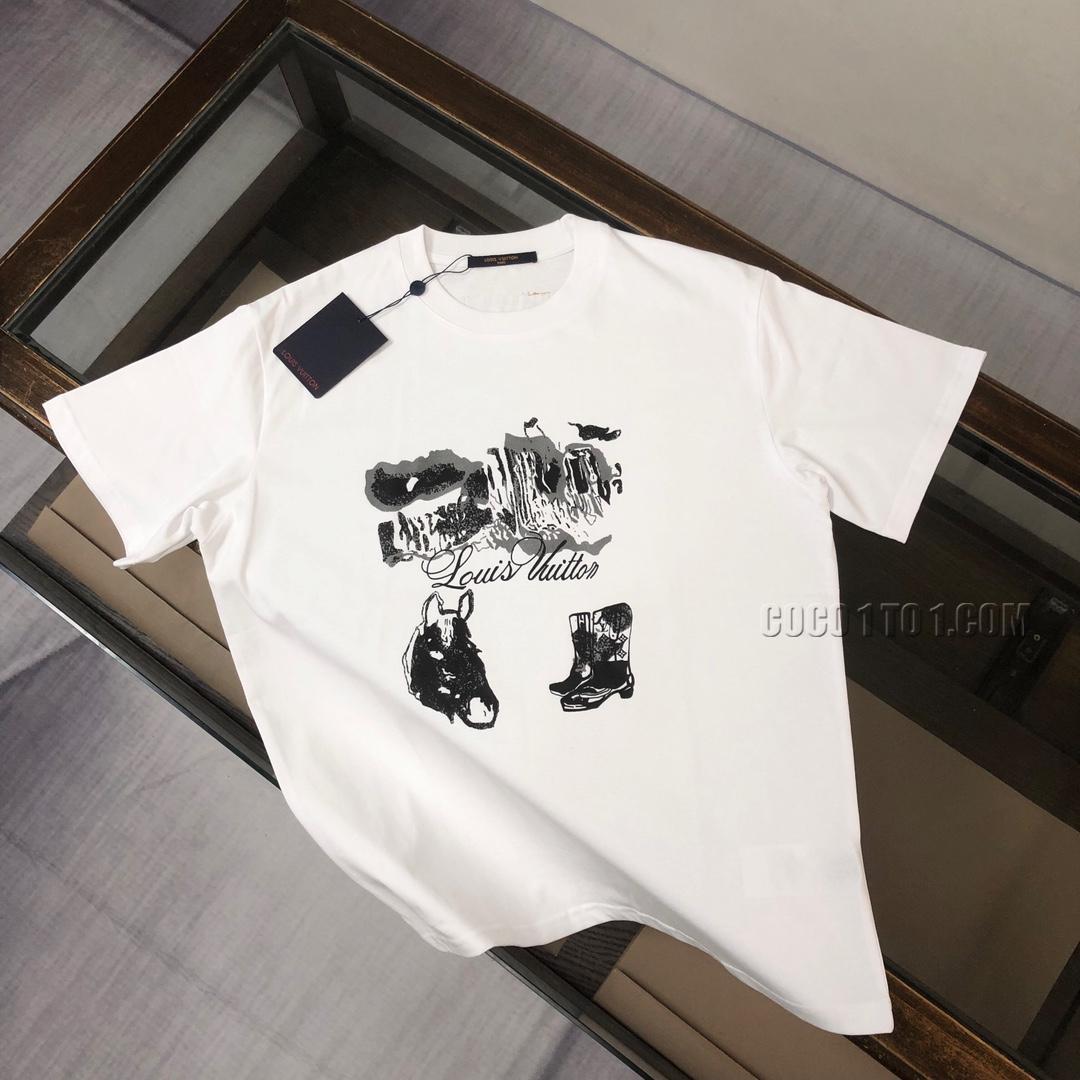 Louis Vuitton 2024 Spring/Summer Latest Round Neck Short Sleeve T-shirt NLOUIS VUITTON42307