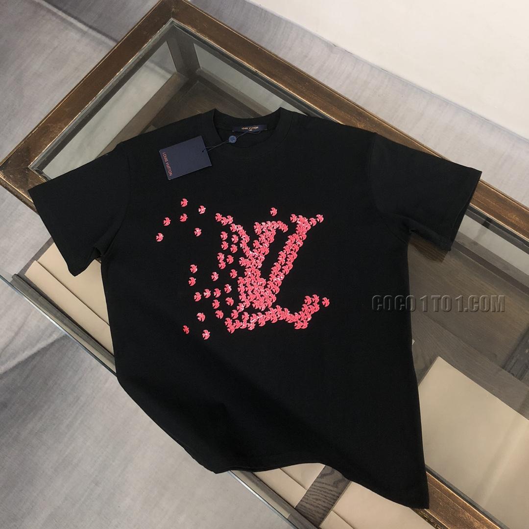 Louis Vuitton 2024 Spring/Summer New Collection, Couple's T-shirt NLOUIS VUITTON42307, Stylish Casual Round Neck Short Sleeve