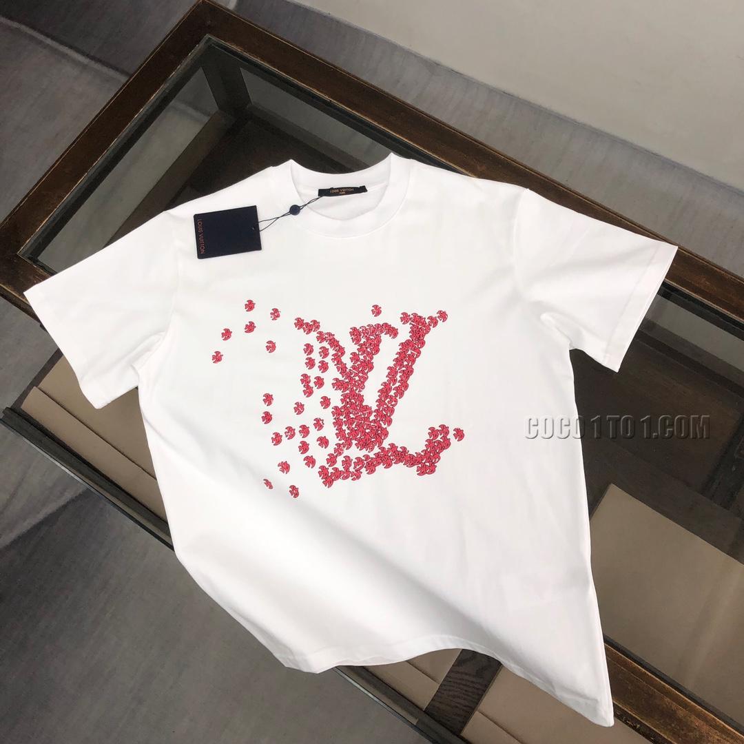 Louis Vuitton 2024 Spring/Summer New Collection, Couple's T-shirt NLOUIS VUITTON42307, Stylish Casual Round Neck Short Sleeve