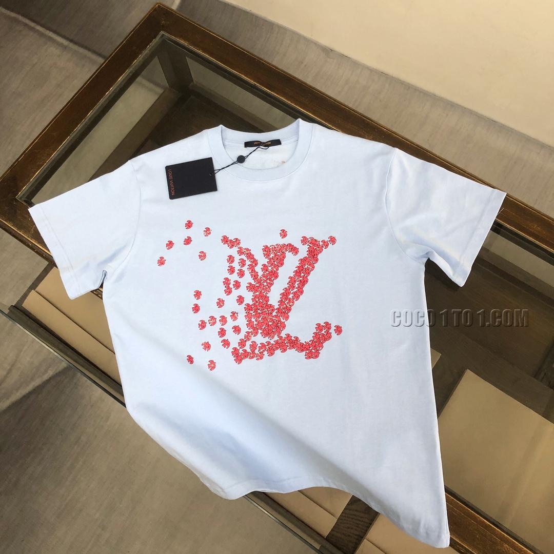 Louis Vuitton 2024 Spring/Summer New Collection, Couple's T-shirt NLOUIS VUITTON42307, Stylish Casual Round Neck Short Sleeve