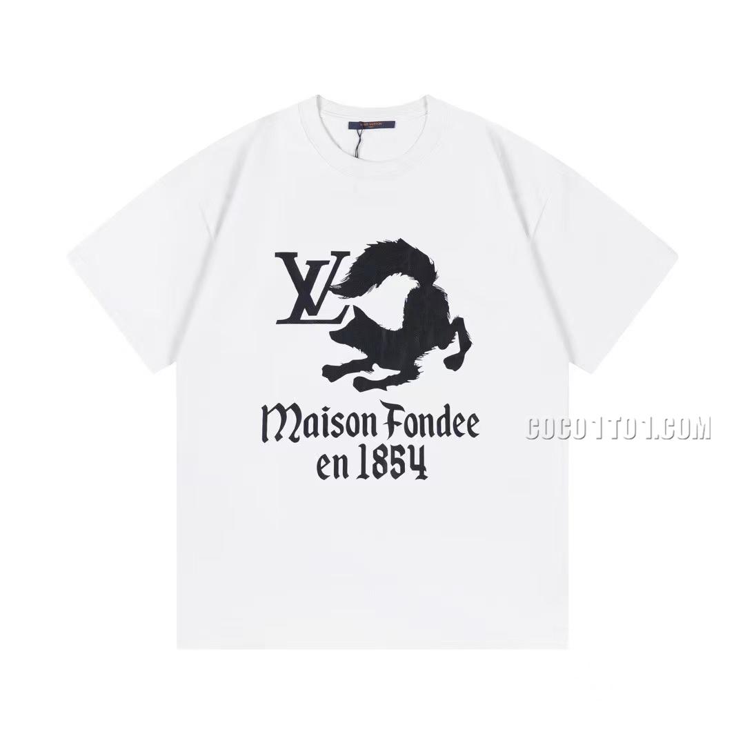 Louis Vuitton runway limited edition fox letter logo embossed pattern short-sleeved T-shirt NLOUIS VUITTON42307