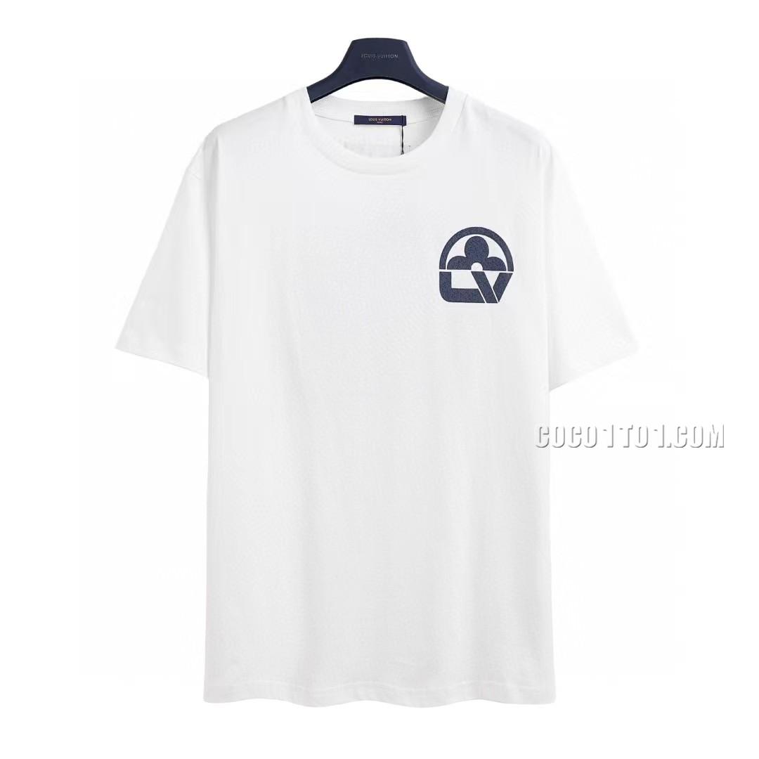 Louis Vuitton creative snowflake embossed logo short-sleeved T-shirt NLOUIS VUITTON42307