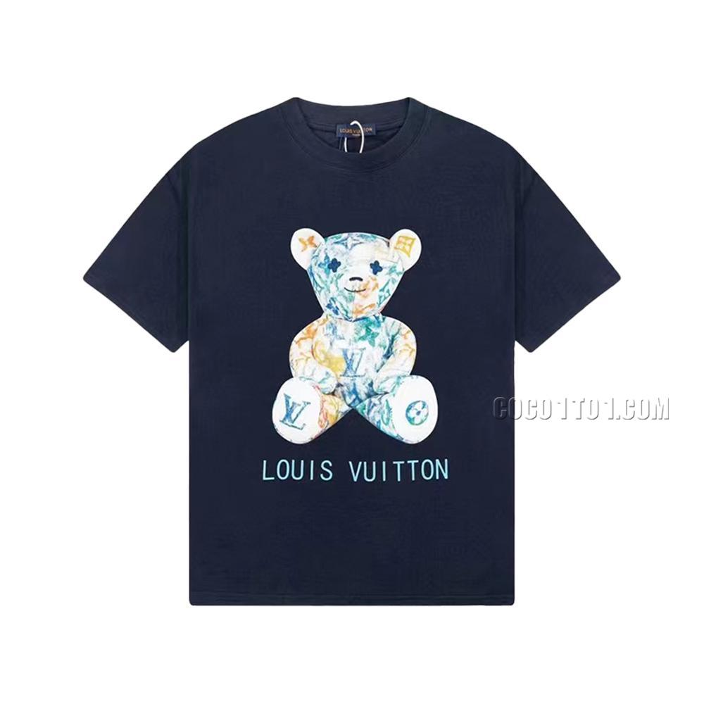 Louis Vuitton embossed short-sleeved T-shirt NLOUIS VUITTON42307 with violent bear pattern