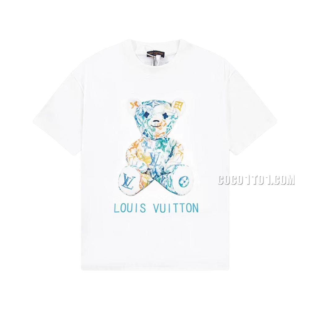 Louis Vuitton embossed short-sleeved T-shirt NLOUIS VUITTON42307 with violent bear pattern