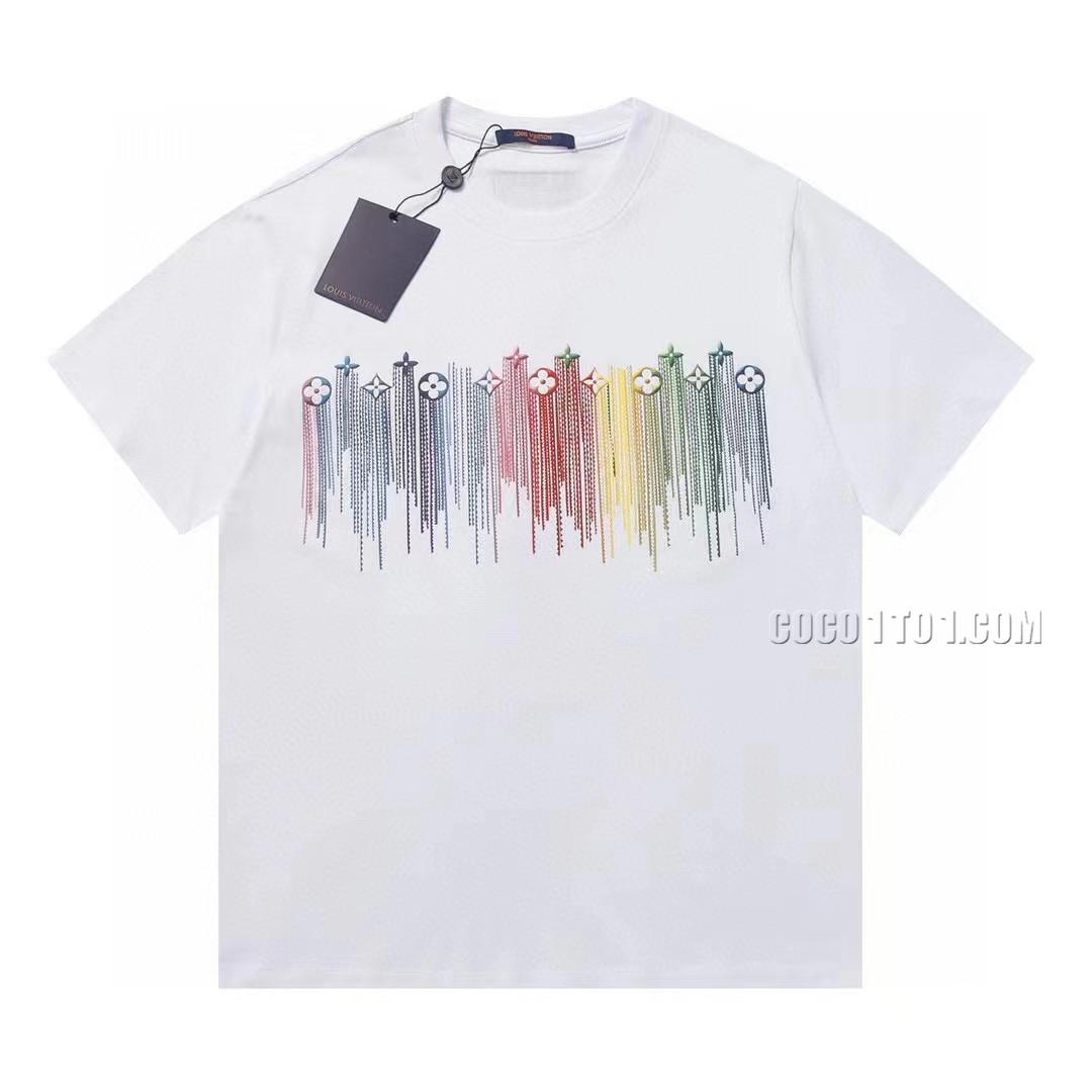 Louis Vuitton multicolor striped short-sleeved T-shirt NLOUIS VUITTON42307