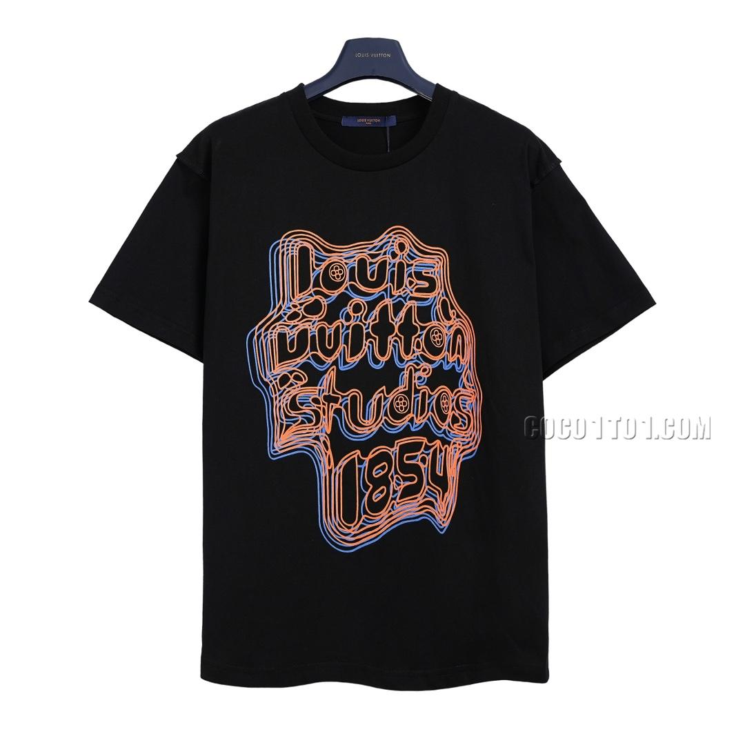 Louis Vuitton runway limited edition curved letter short-sleeved T-shirt NLOUIS VUITTON42307
