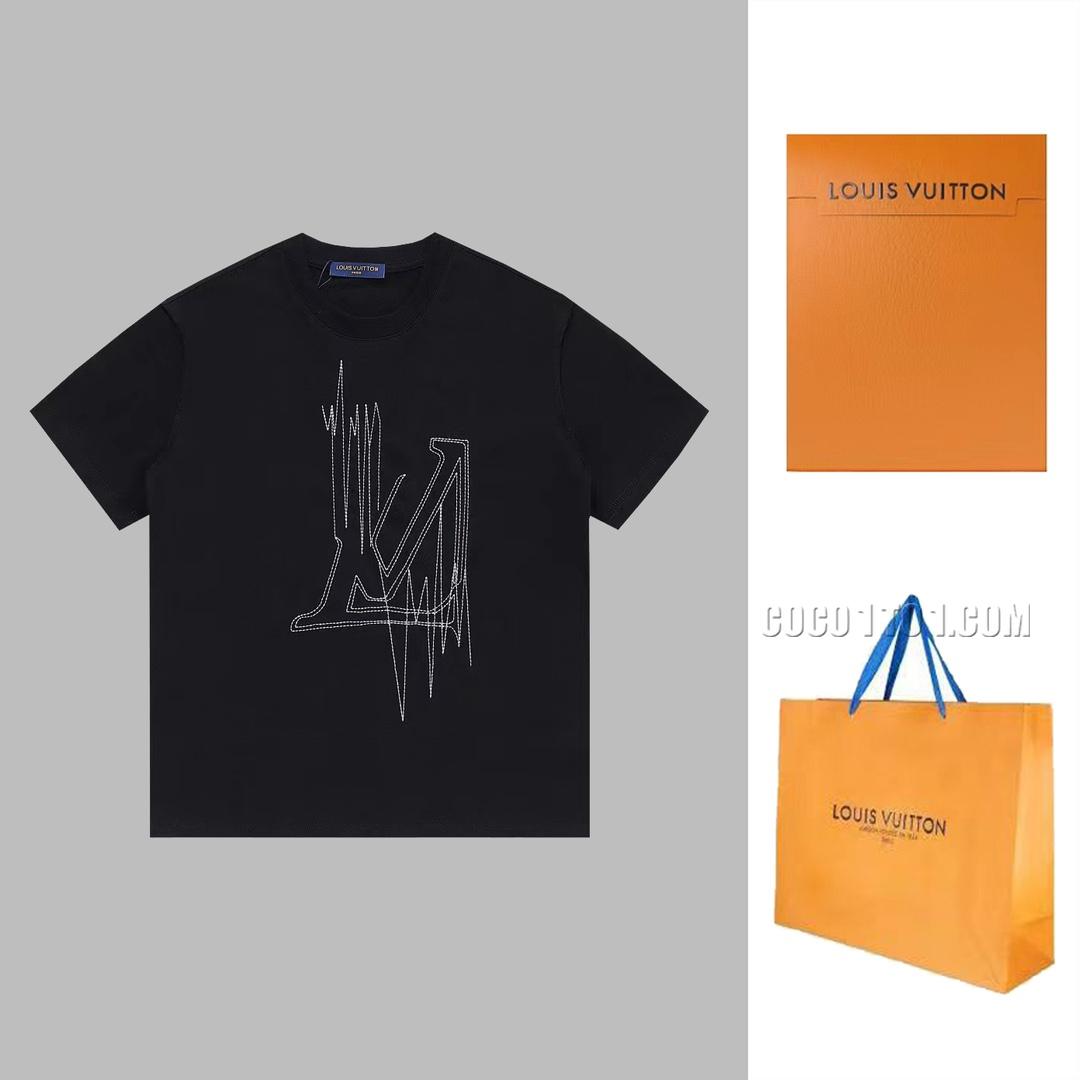 Louis Vuitton pattern embroidered short-sleeved T-shirt NLOUIS VUITTON42307